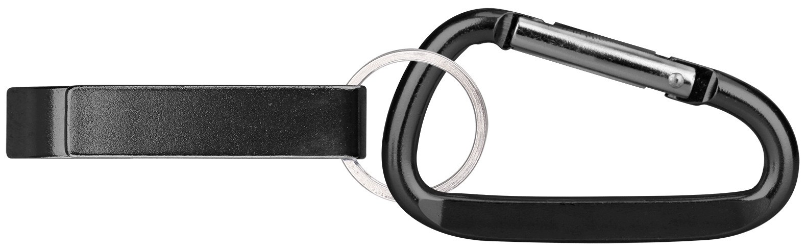 Deluxe plain can and bottle opener with split key ring & carabineer 1