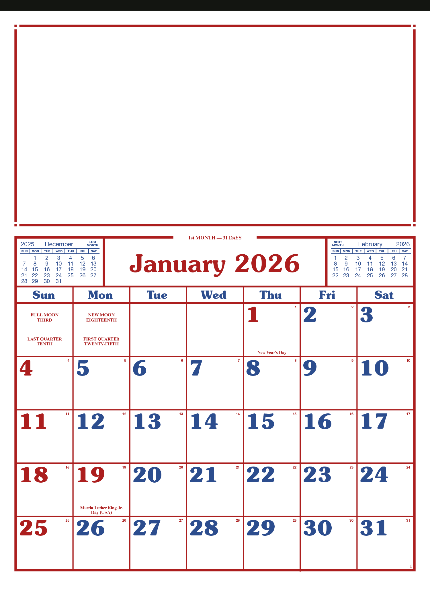 Skinner & Kennedy® Commercial 12-Sheet Calendar 2