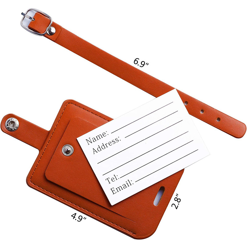 Pratical Leather Baggage Tags for Travellers 2