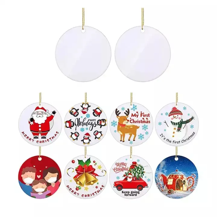 Sublimation Christmas Ceramic Ornament Ideal for DIY Crafts 7