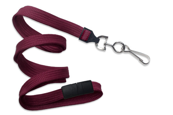 3/8" Breakaway Blank Lanyard w/Swivel Hook (Maroon Red) 2