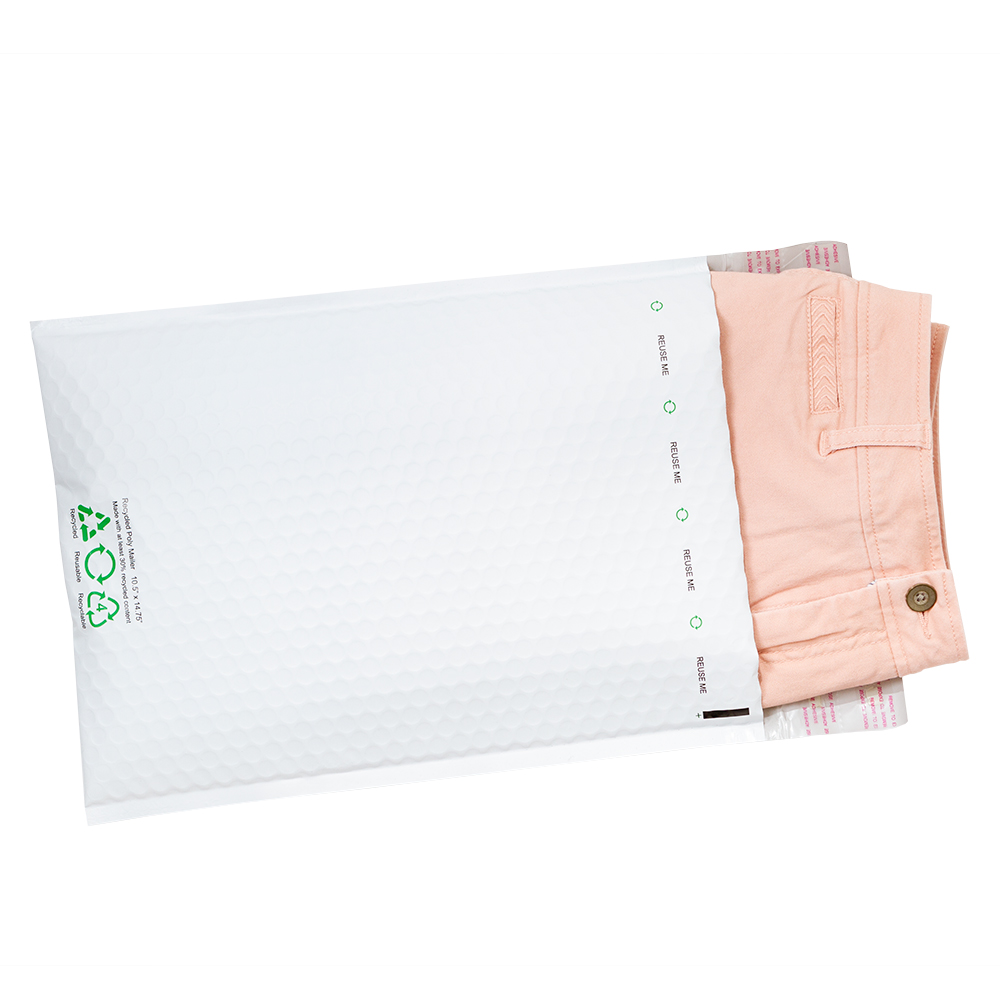 White Bubble Mailer - 100% Recyclable, 30% Recycled Material 3