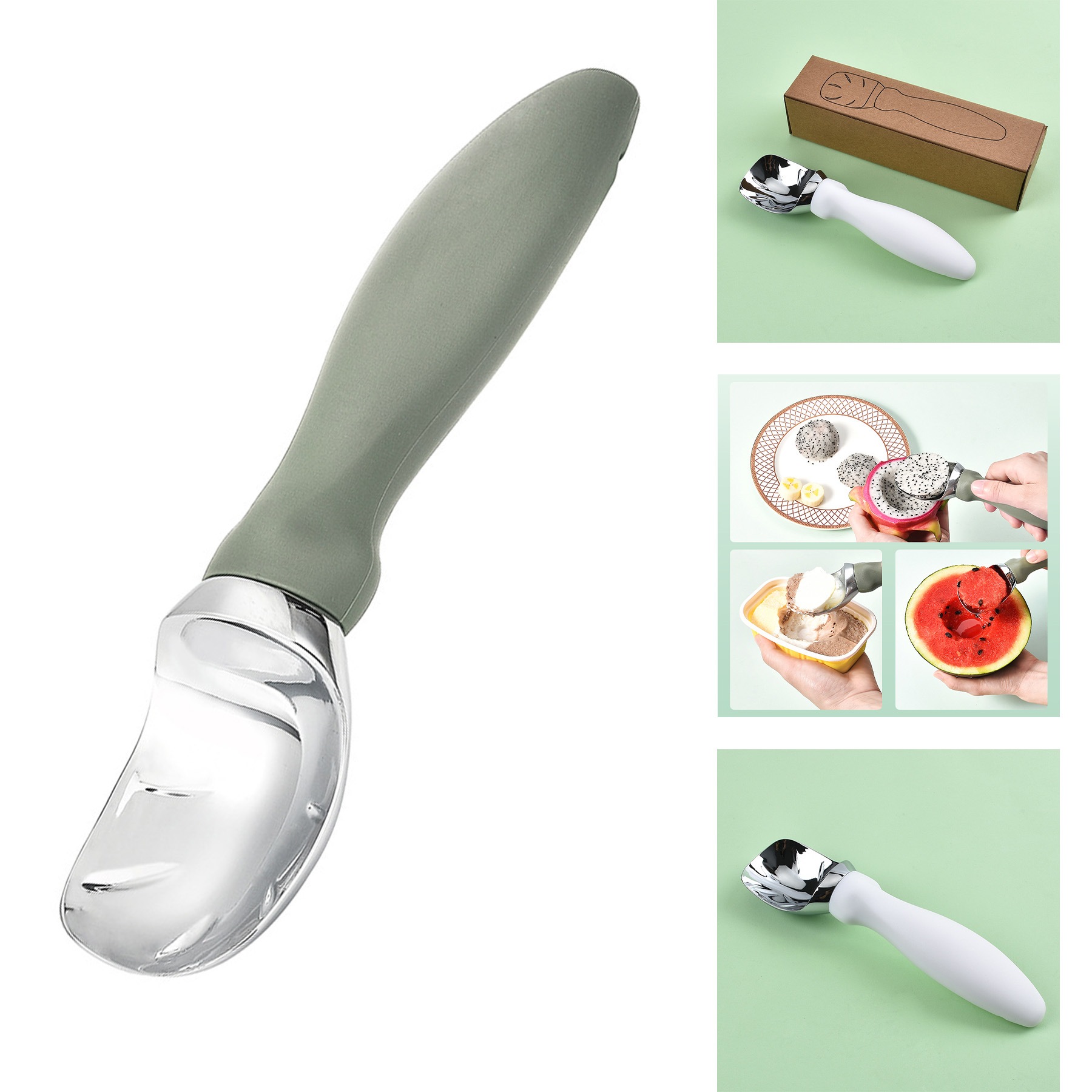 Spring Chef Heavy Duty Ice Cream Scoop with Comfortable Handle 2