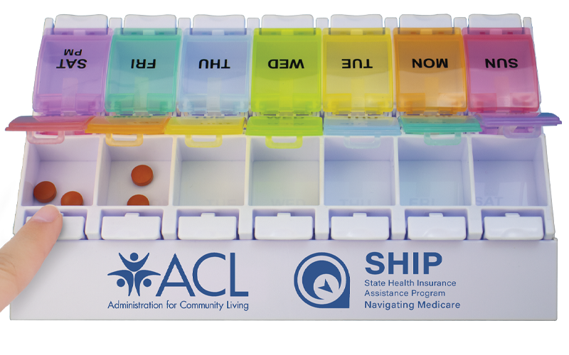 AM/PM Weekly Push Button Pill Tray