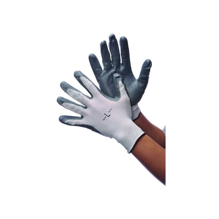 Nitrile Coated Gloves - Gray Large 1