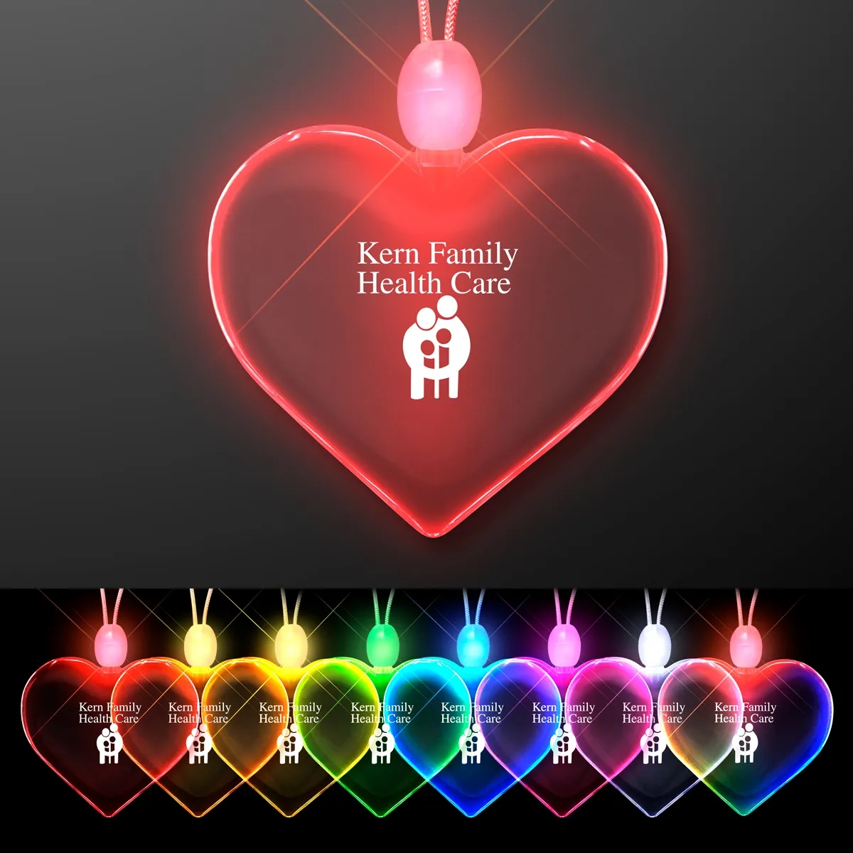 Light Up Acrylic Heart Necklace 7