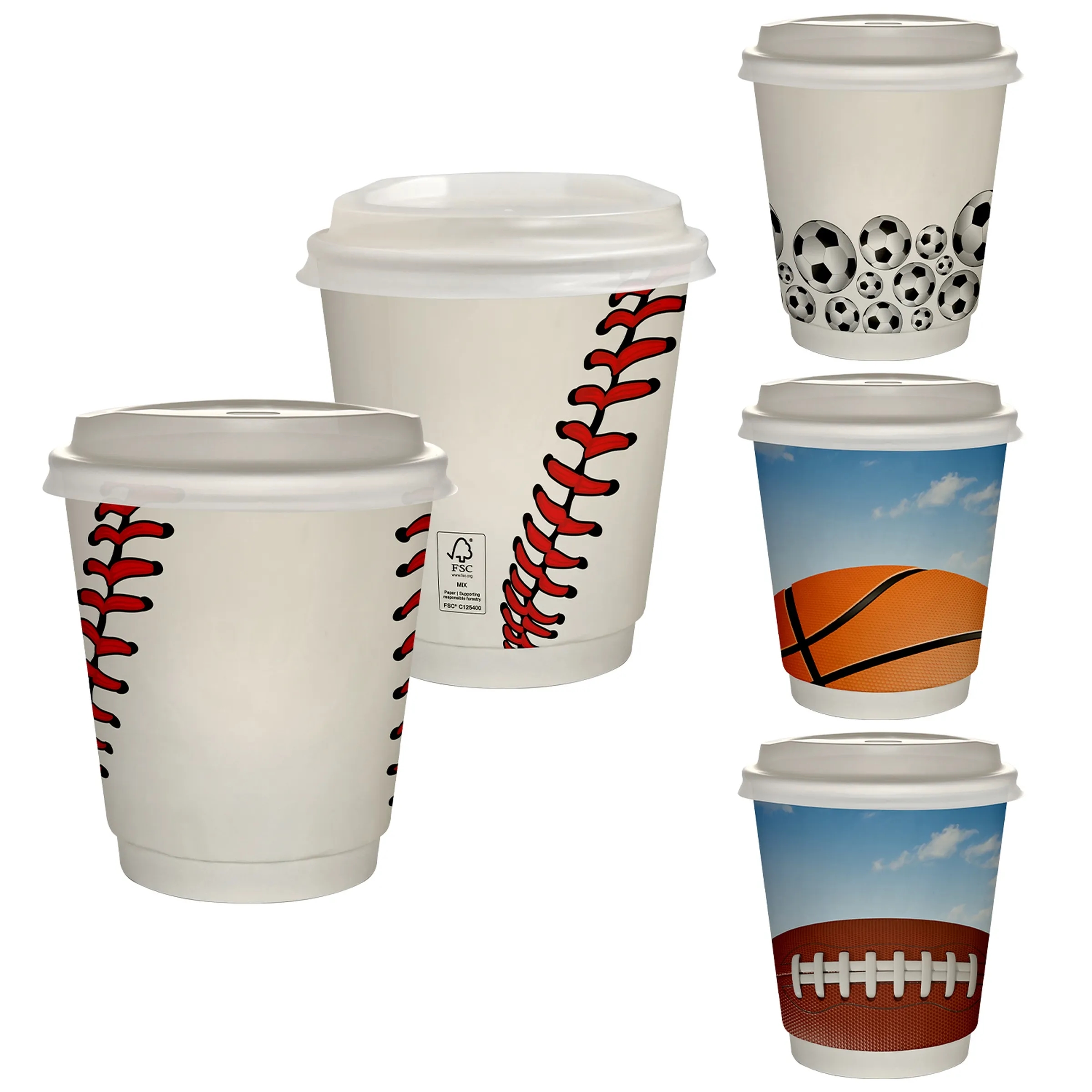 10 oz Full Color Sporty Paper Cup With Lid 10
