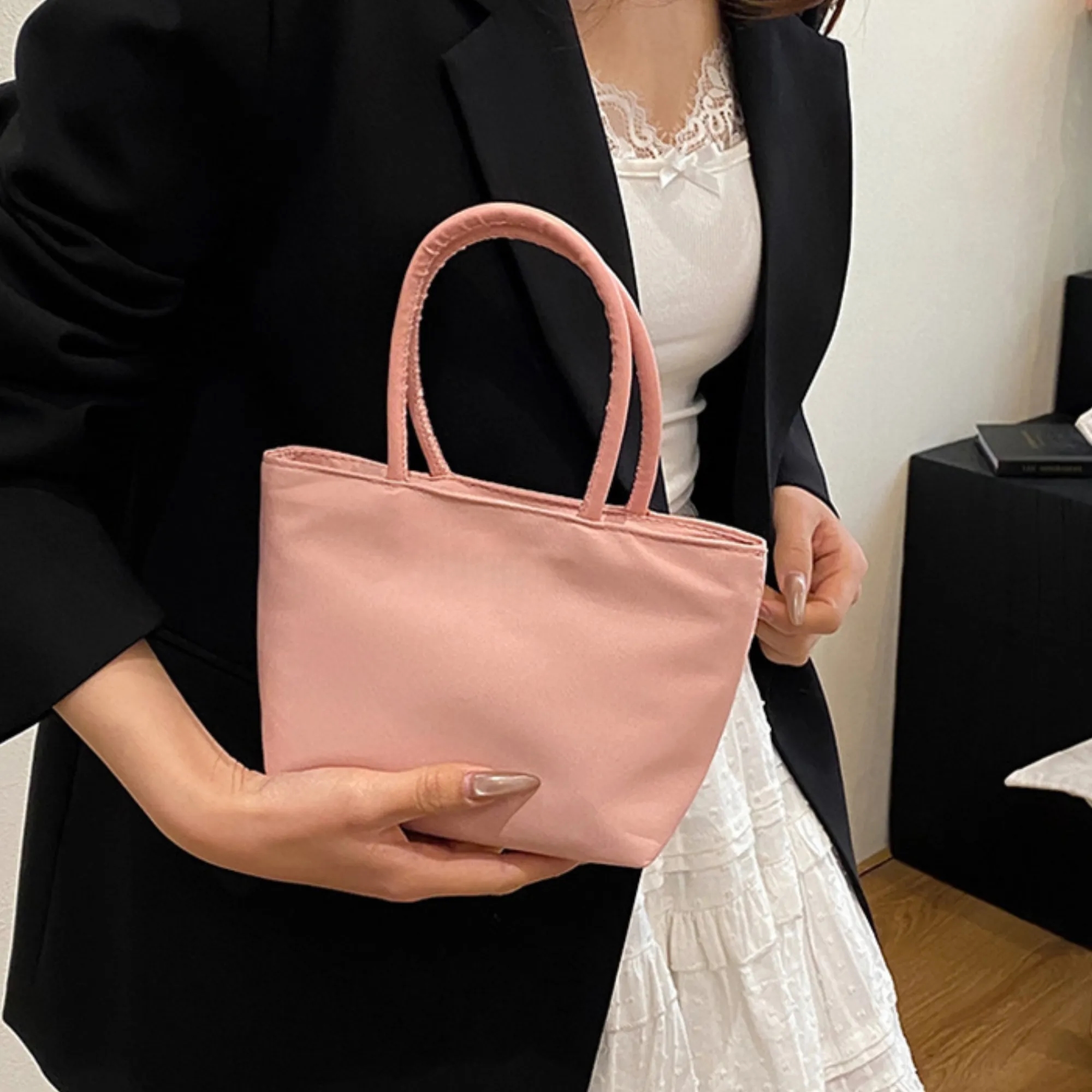 Women Mini Gift Tote Bag Handbag With Zipper 2