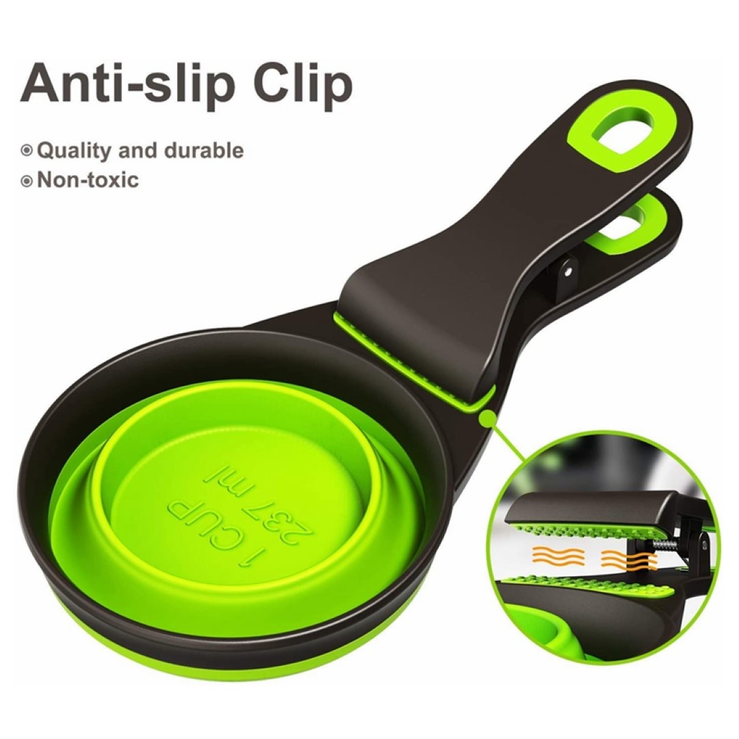 Pet Folded Scoop Dog Cat Sealing Clip Cup 1