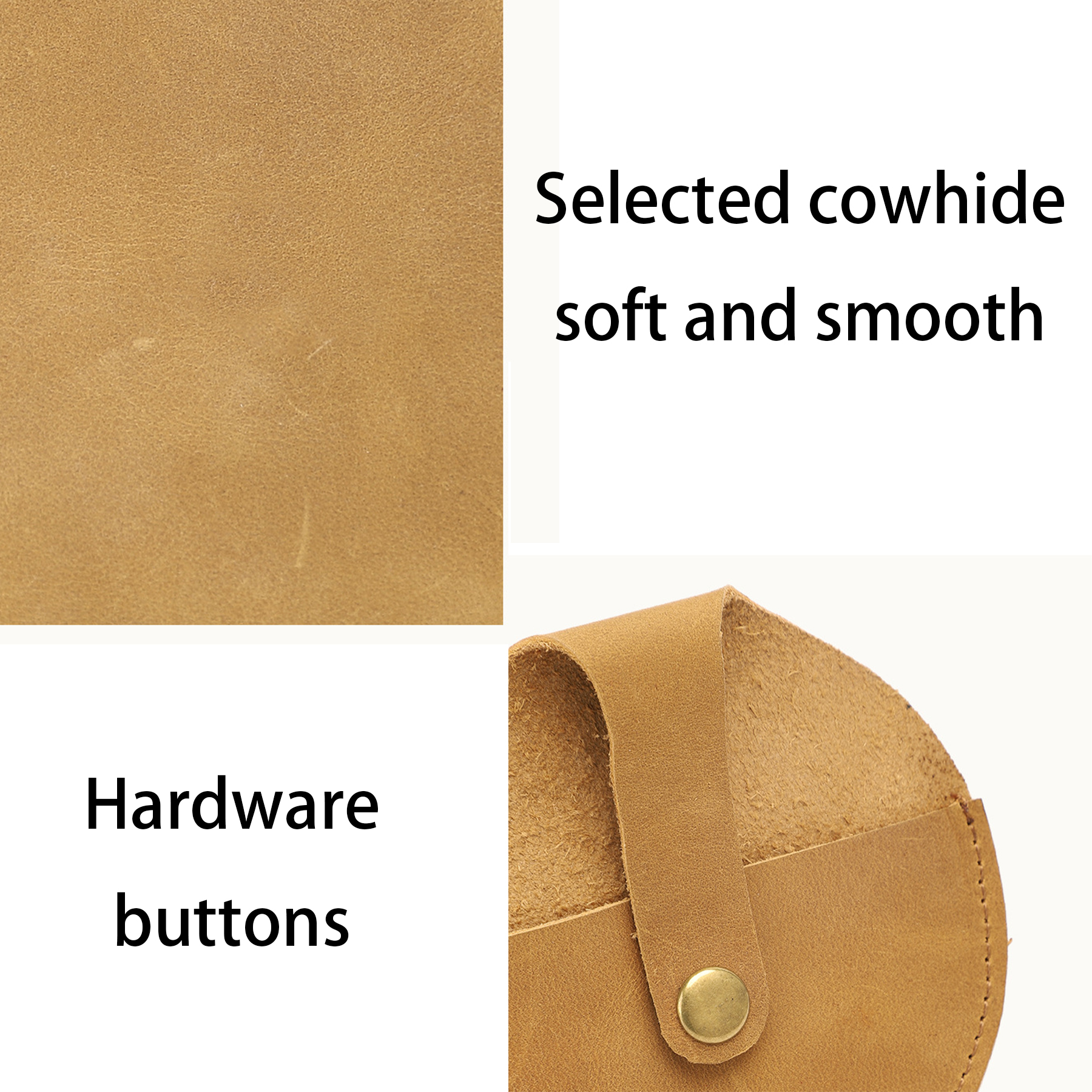 Genuine Leather Round vintage coin storage bag 1
