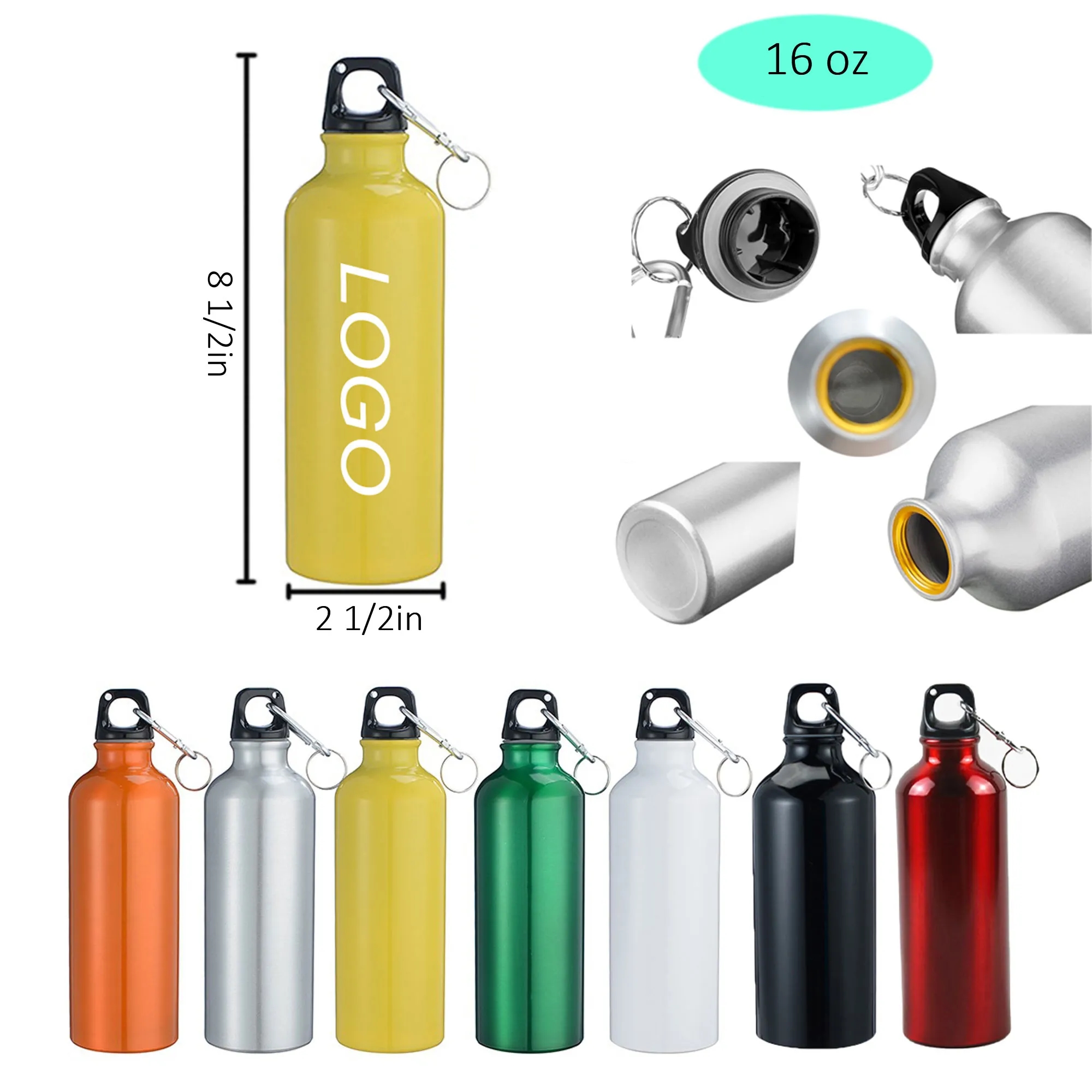 Aluminum Portable Water Bottle, custom water bottle with logo imprint 2