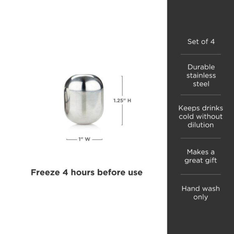 Viski® Glacier Rocks® Stainless Steel Wine Globes 5