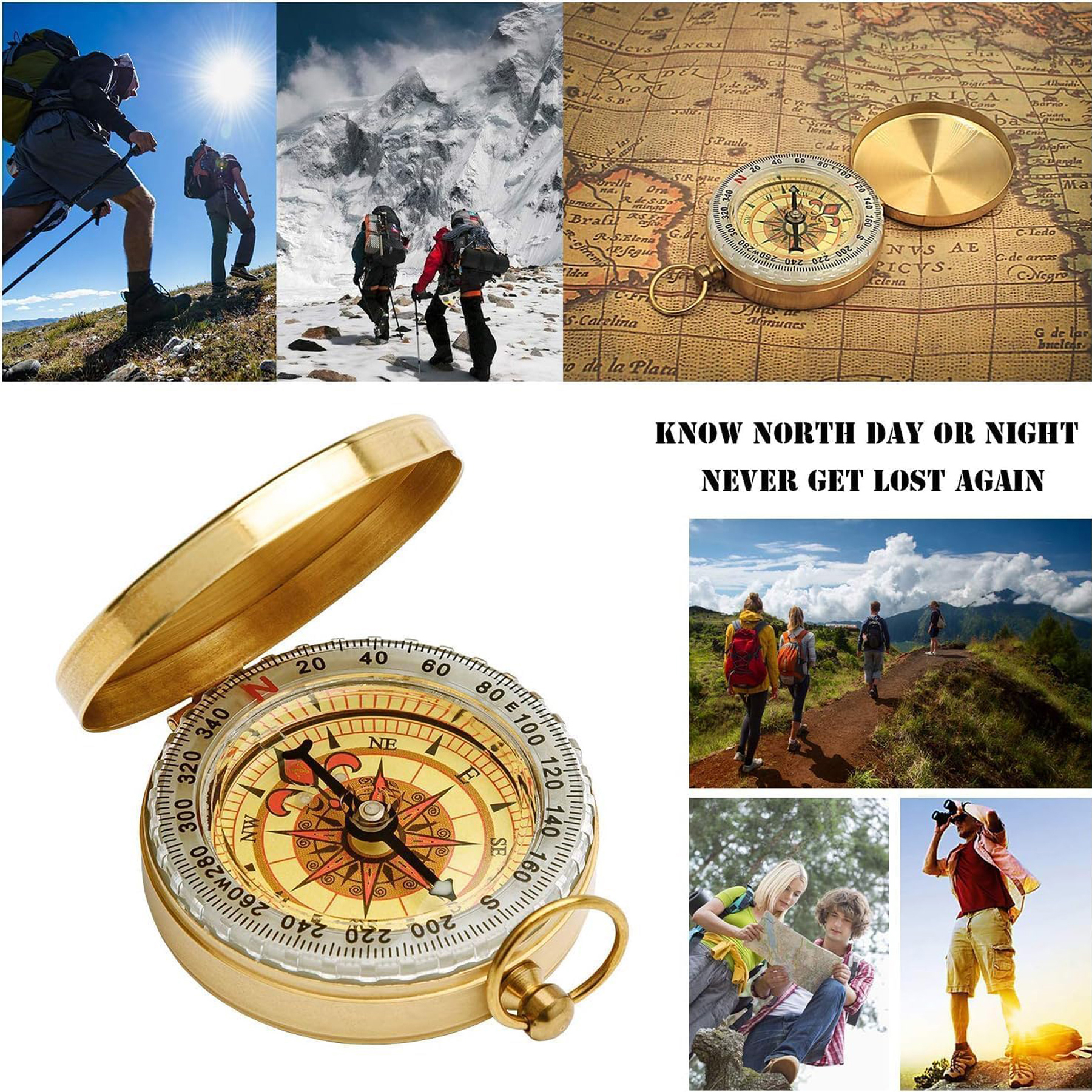 Survival Camping Metal Pocket Compass 5