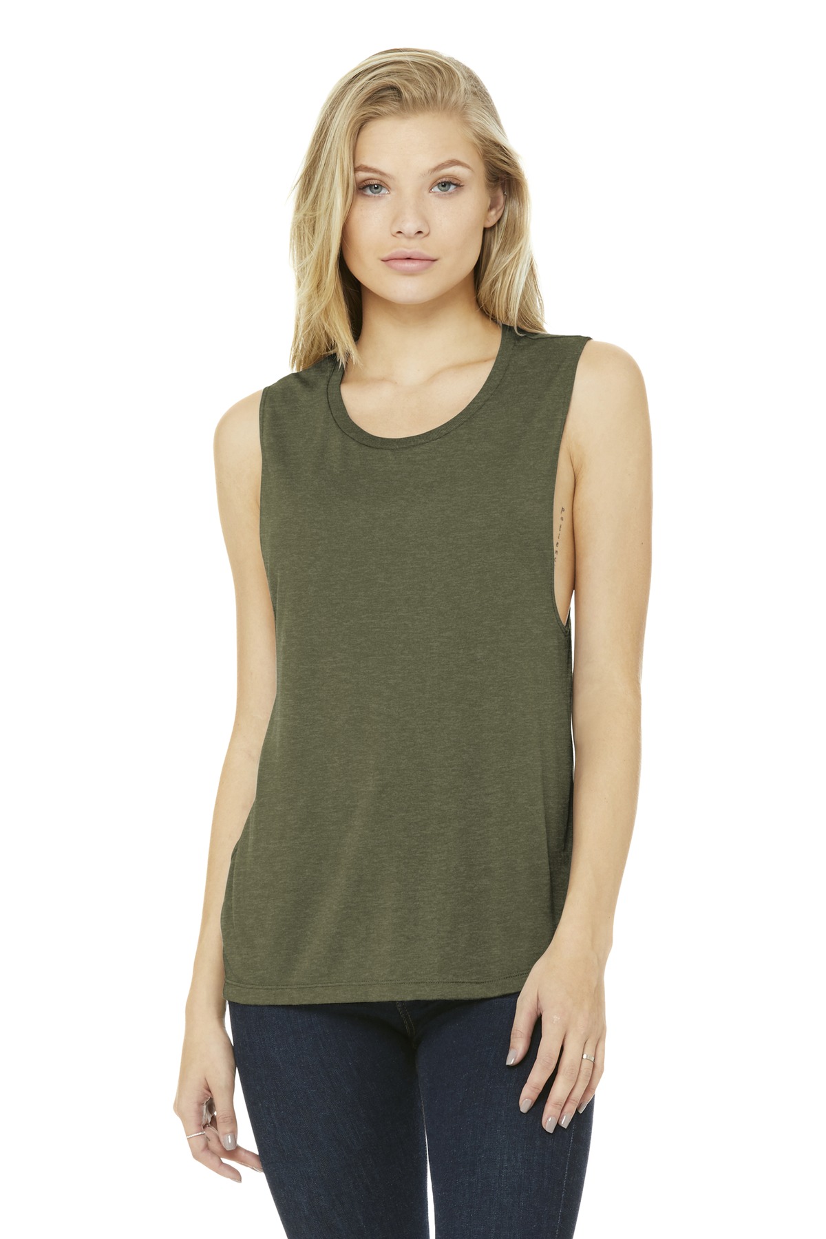 BELLA+CANVAS Women's Flowy Scoop Muscle Tank. BC8803 165
