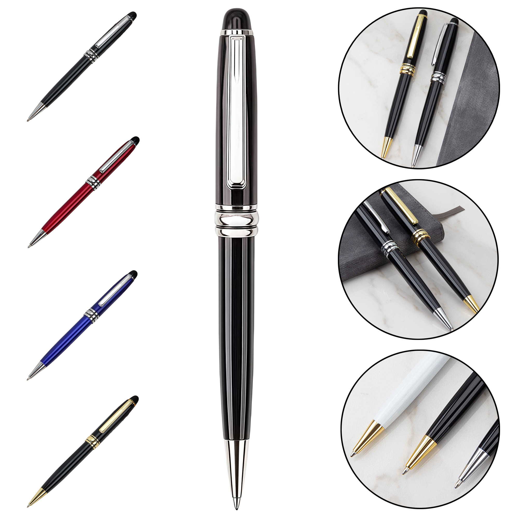 Premium Advertising Gift Metal Ballpoint Pen for Hotel Business Conference - Black 2