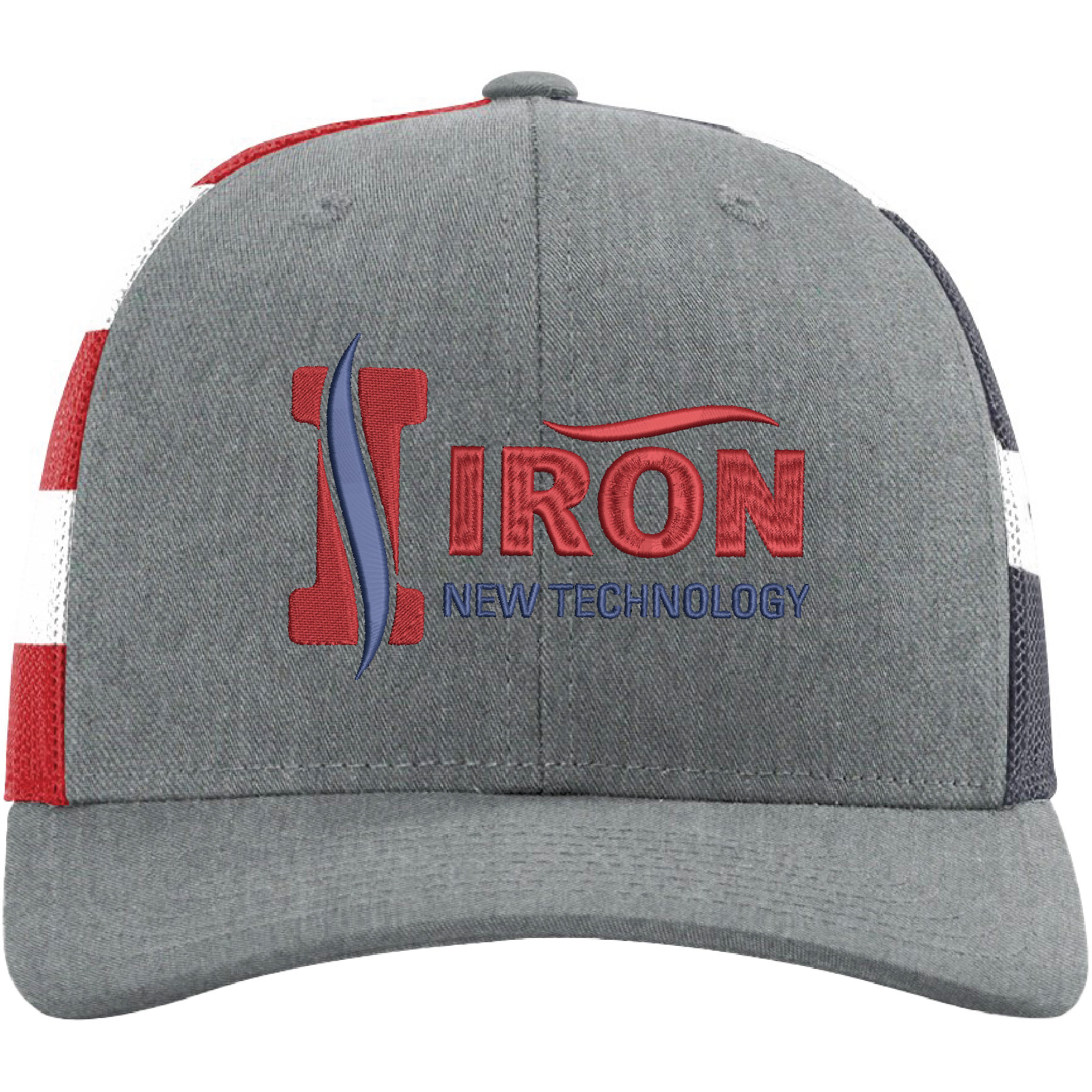 Richardson 112PM Printed Mesh Snapback Trucker Hat w/Leatherette Adhesive Patches or Embroidery