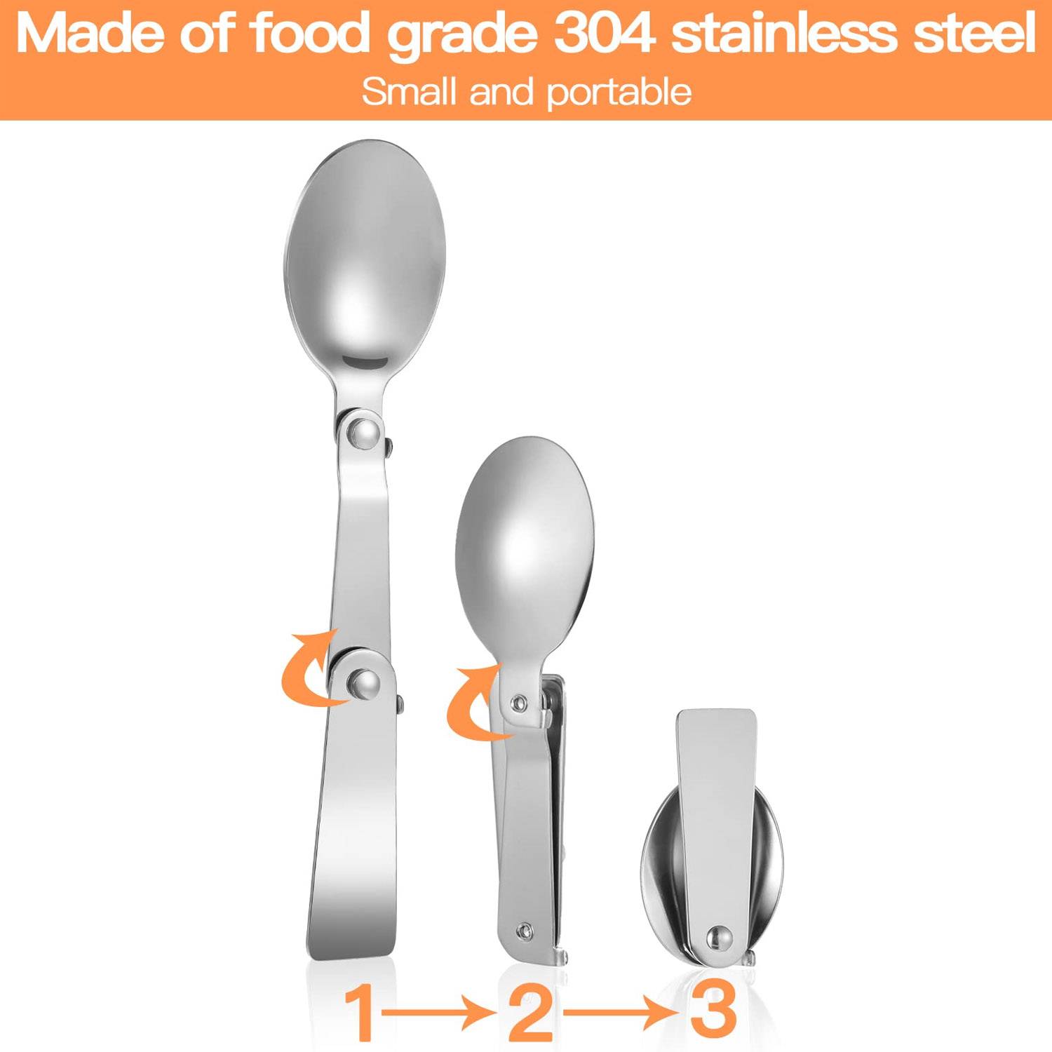 Stainless Steel Foldable Spoon W/ Portable Box 4