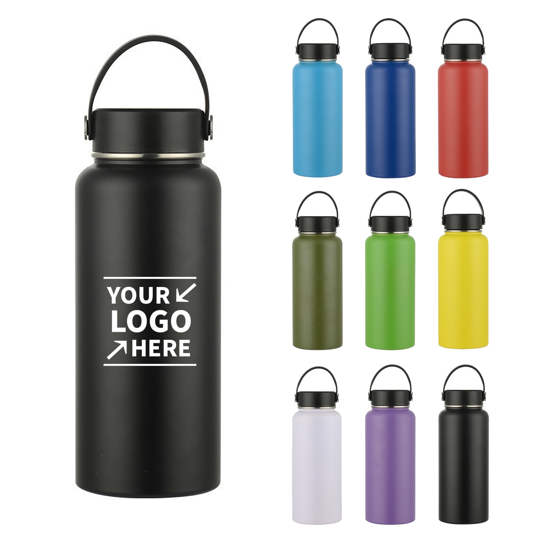 Stainless Steel Water Bottle With Wide Mouth Lid 2