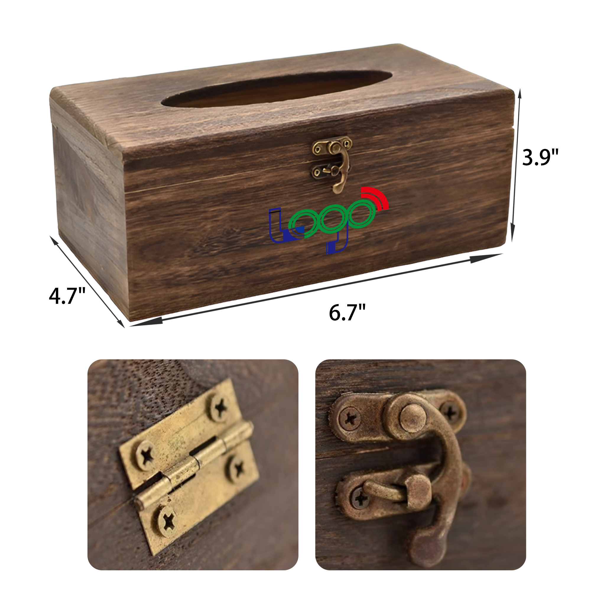 MOQ 50 PCS Sturdy Wooden Tissue Box 2
