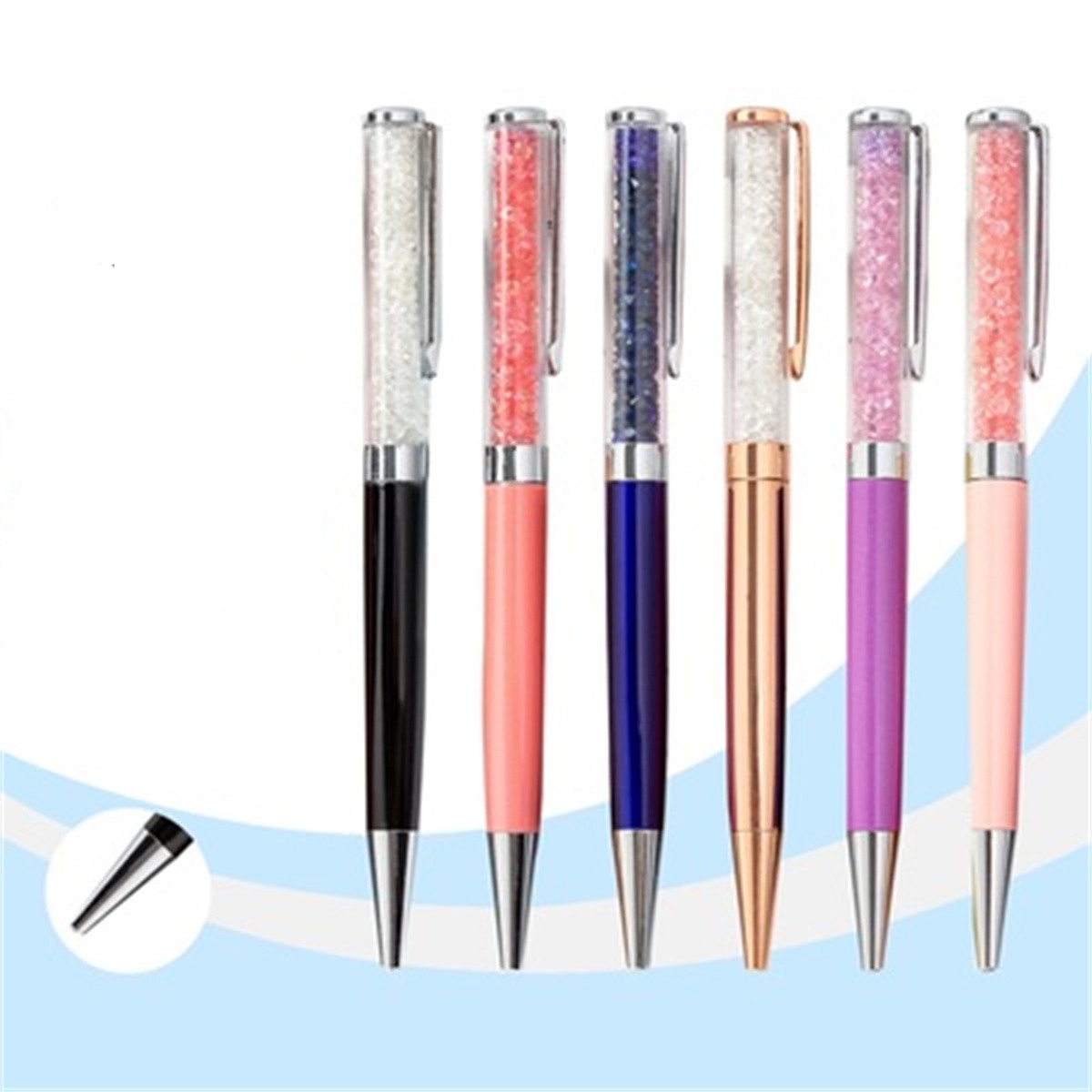 Refills Diamond Crystal Stone Metal Ballpoint Pen 3