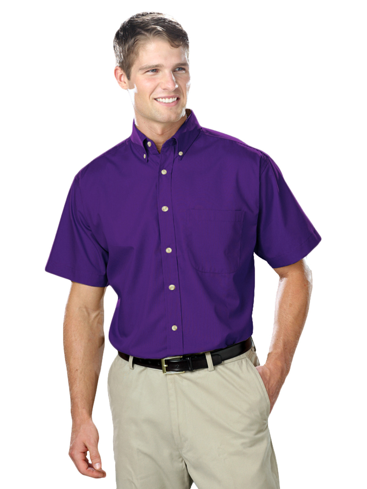 Blue Generation - Men's 1-Pocket Short Sleeve Superblend Poplin Shirt 12