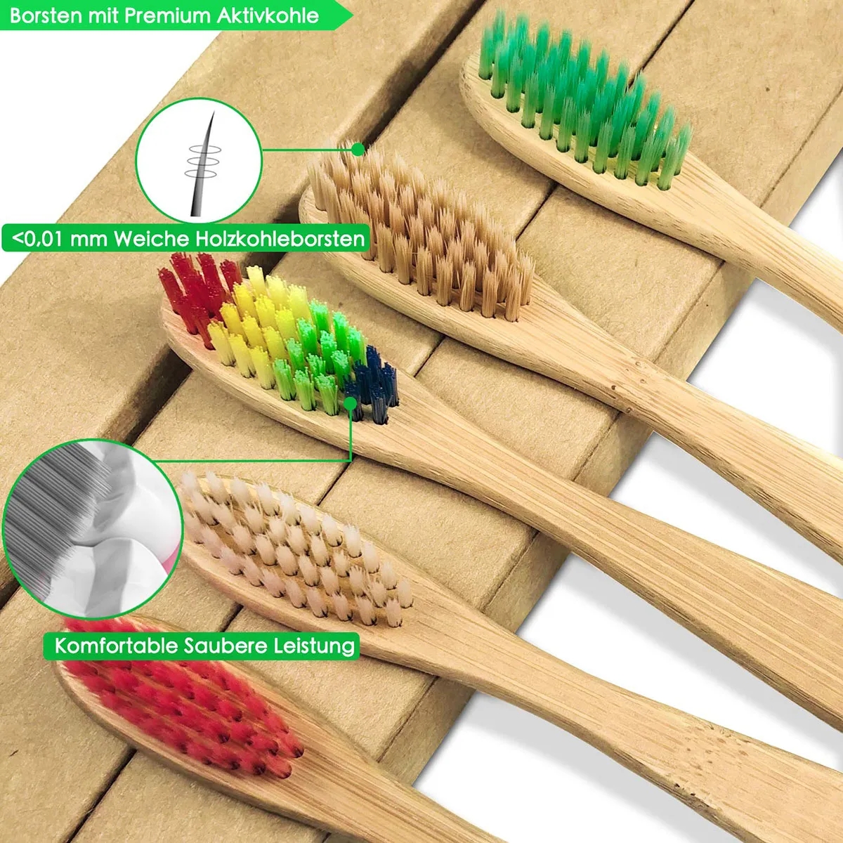 Natural Bamboo Toothbrushes(10pcs in a set) 6