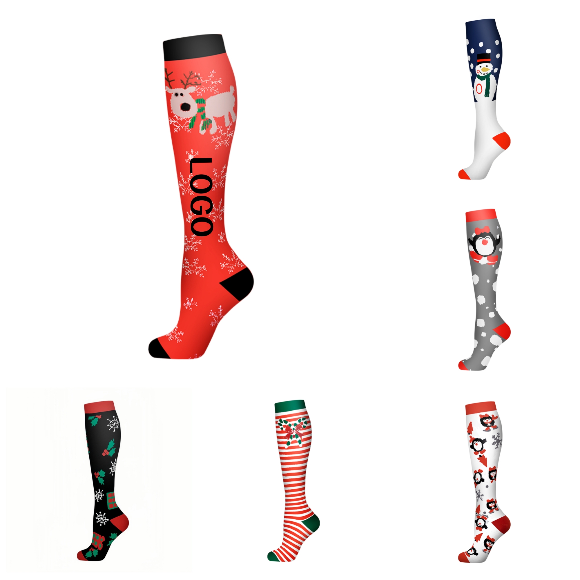 Christmas Knit Compression Socks Over The Knee High 7