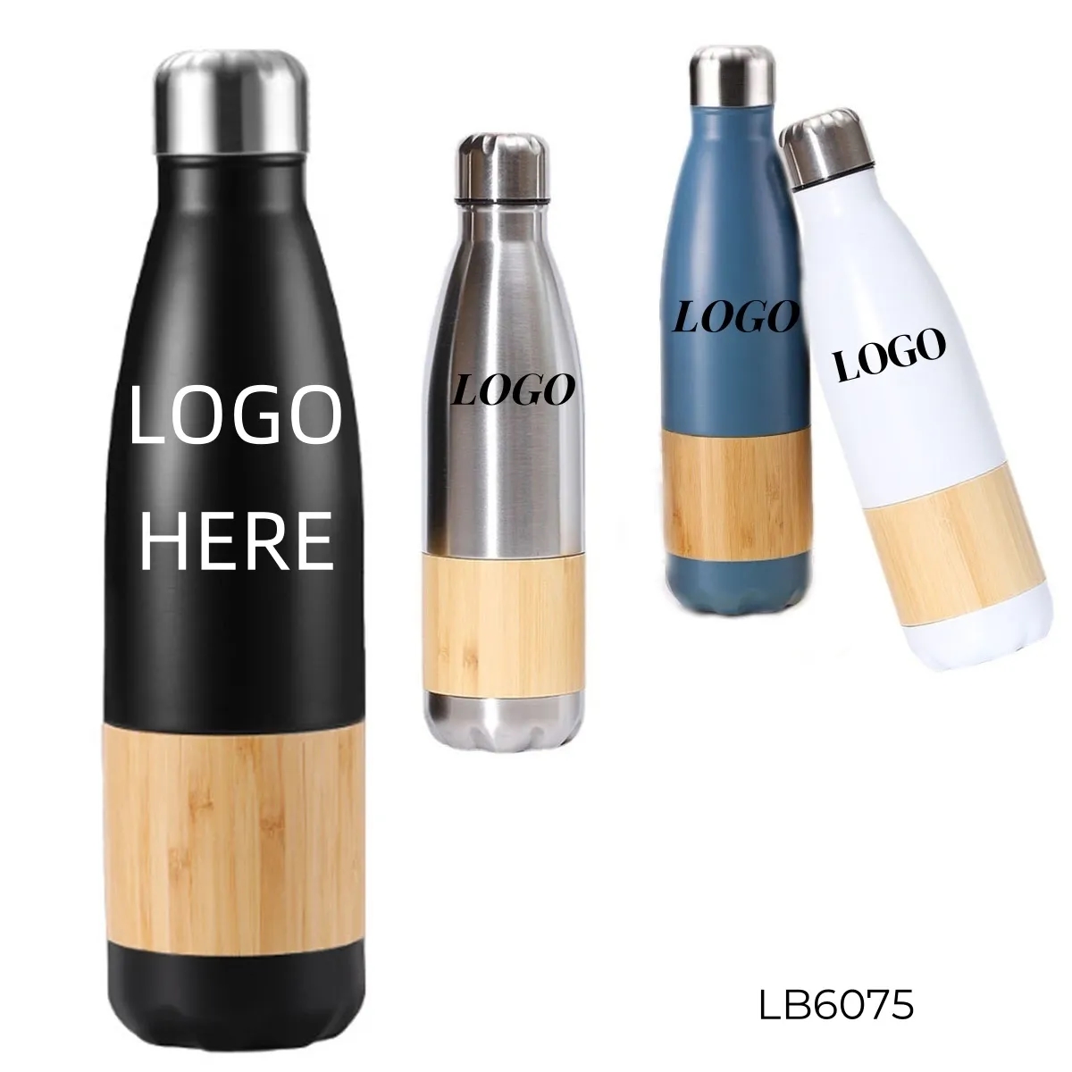 17 oz Bamboo Stainless Steel Insulated Water Bottles 2