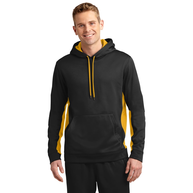 Sport-Tek Sport-Wick Fleece Colorblock Hooded Pullover. 5