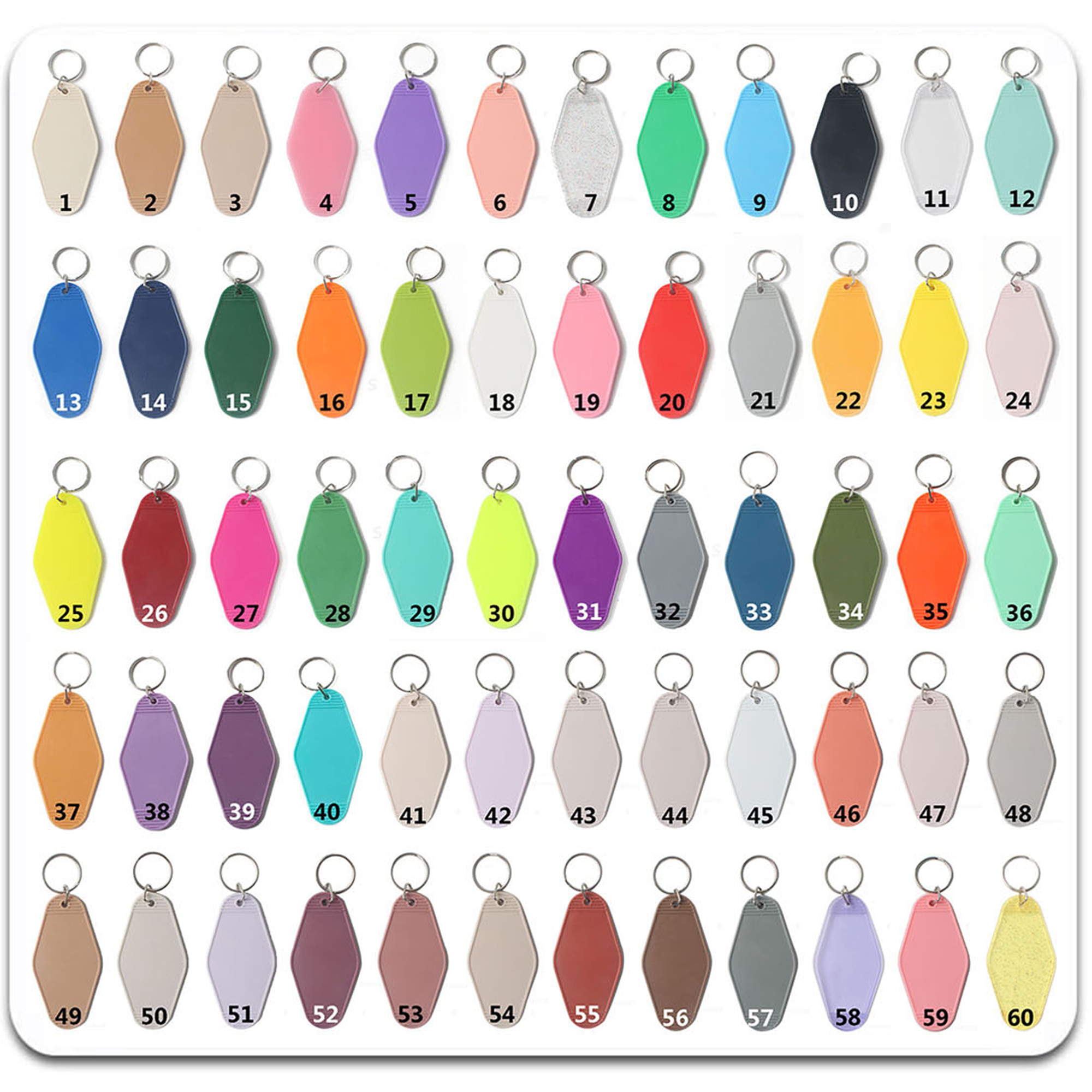Hotel Keychains Vintage Plastic Rhombus Motel Key Tags 5
