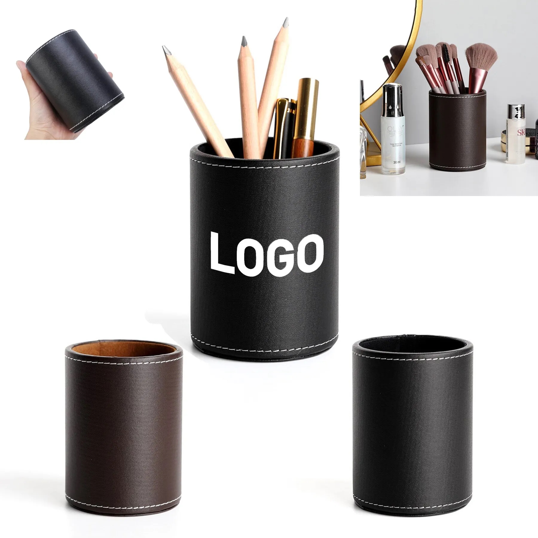 Pen And Makeup Canister Desktop Organizer 3