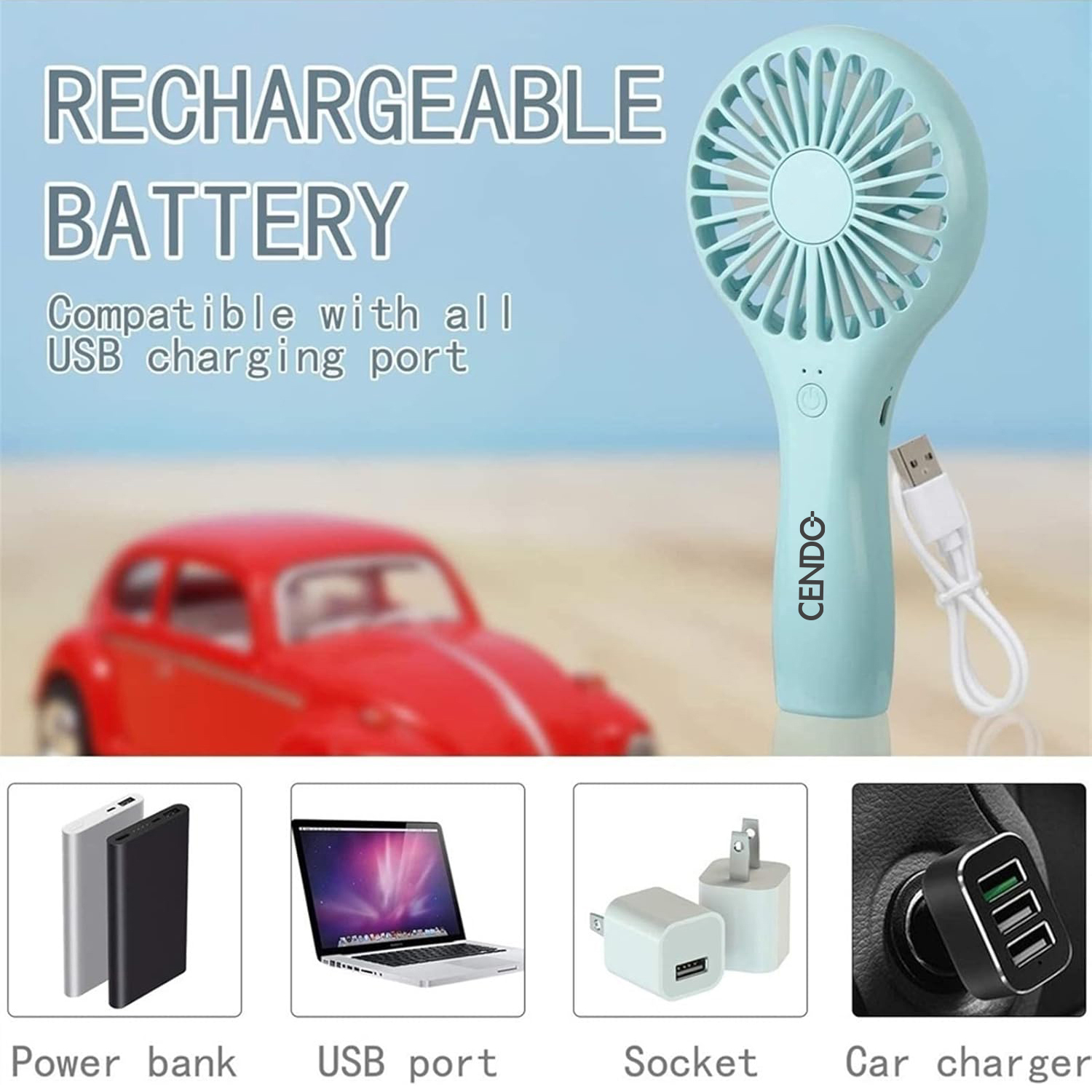 Handheld Mini Fan - USB Rechargeable 5