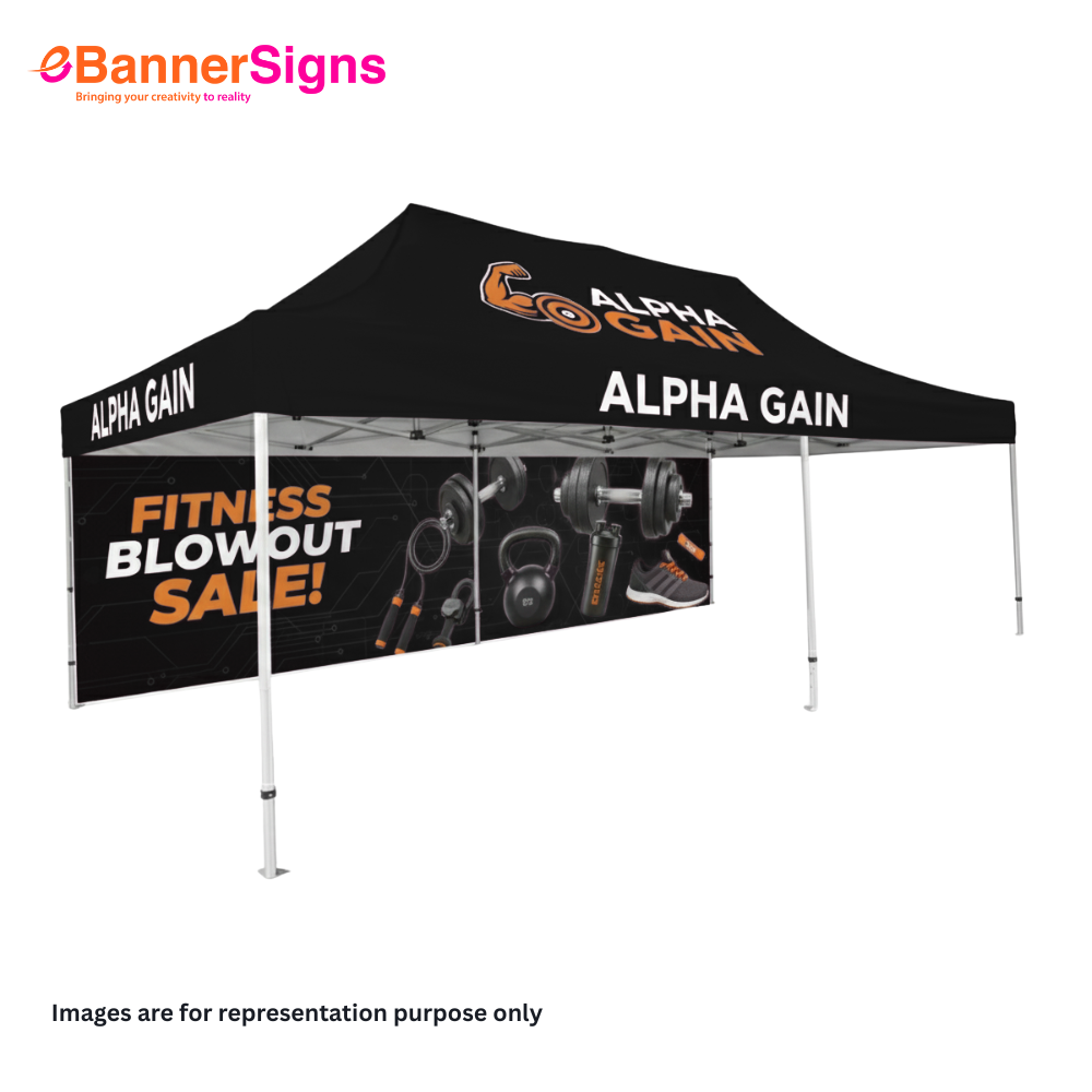 Canopy Tent 13 x 26 (Topper + Hardware + Full Single Side Backwall) 3
