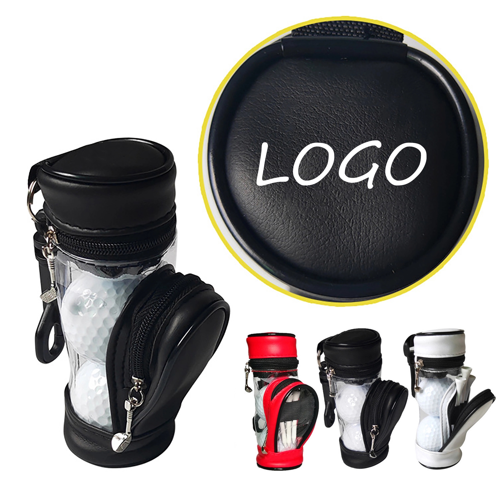 MOQ 100pcs Mini Golf Ball Storage Bag Three 4