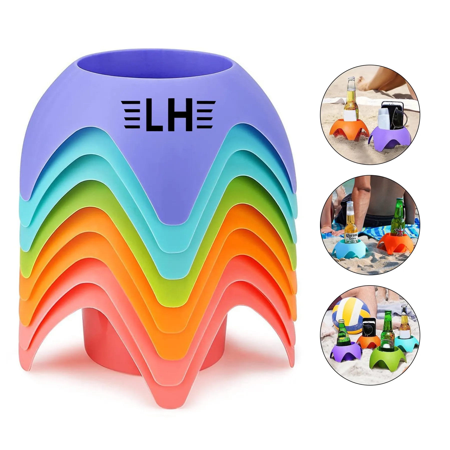 Beach Drink Cup Holder Sand Coasters 3