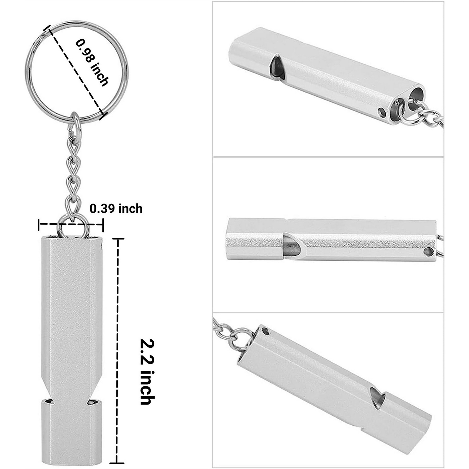Double Pipe Aluminum Alloy Whistle With Keychain 4
