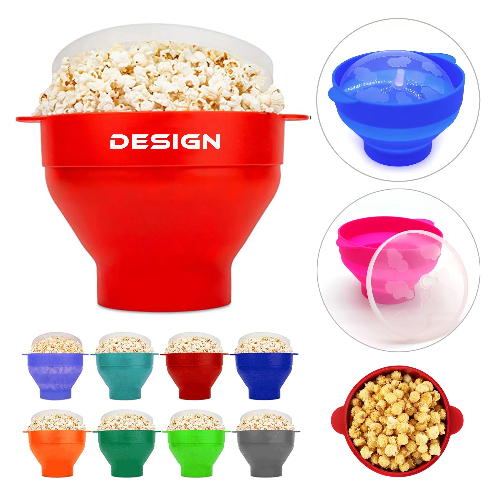 Microwave Silicone Foldable Popcorn Bucket Bowl 3