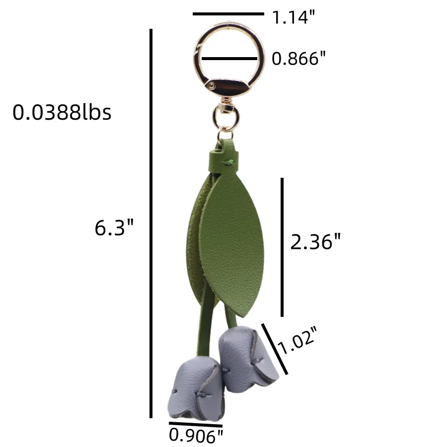 Tulip Style PU Leather Keychain Bag Pendant 3