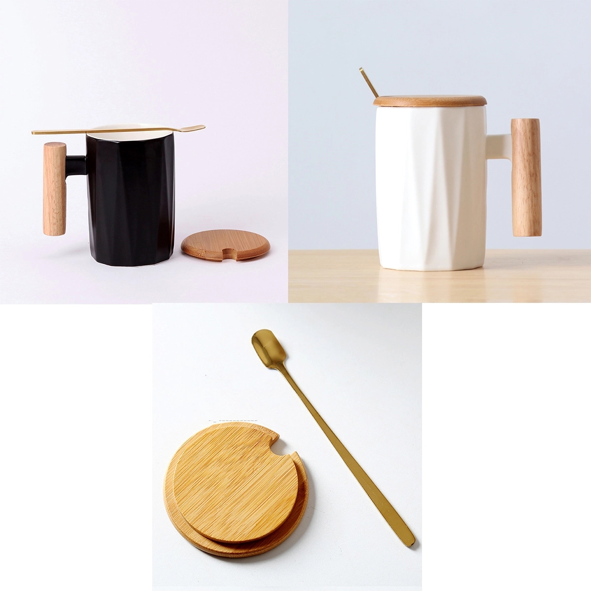 Ceramic Tea Cup With Lid Tea Cup With Wooden Handle 4