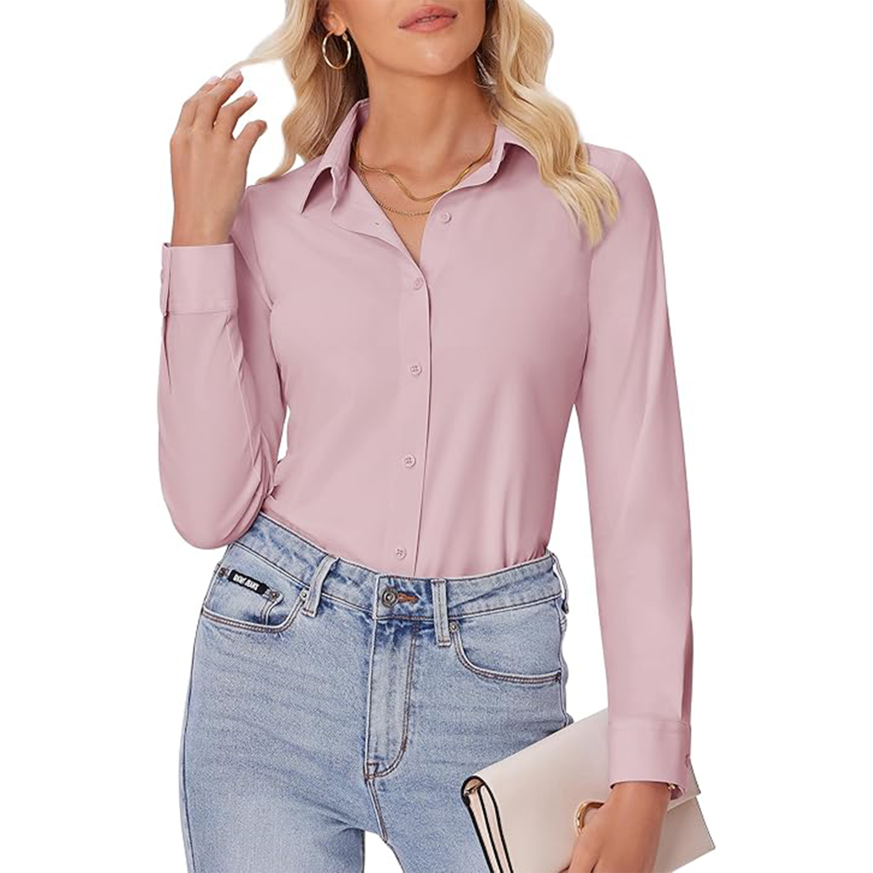 Women Long Sleeve Button Down Shirt 19