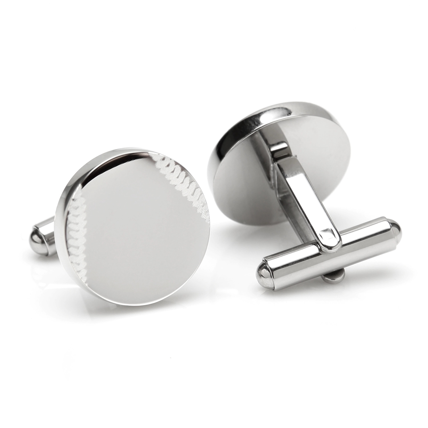 Stainless Steel Engravable Baseball Cufflinks
