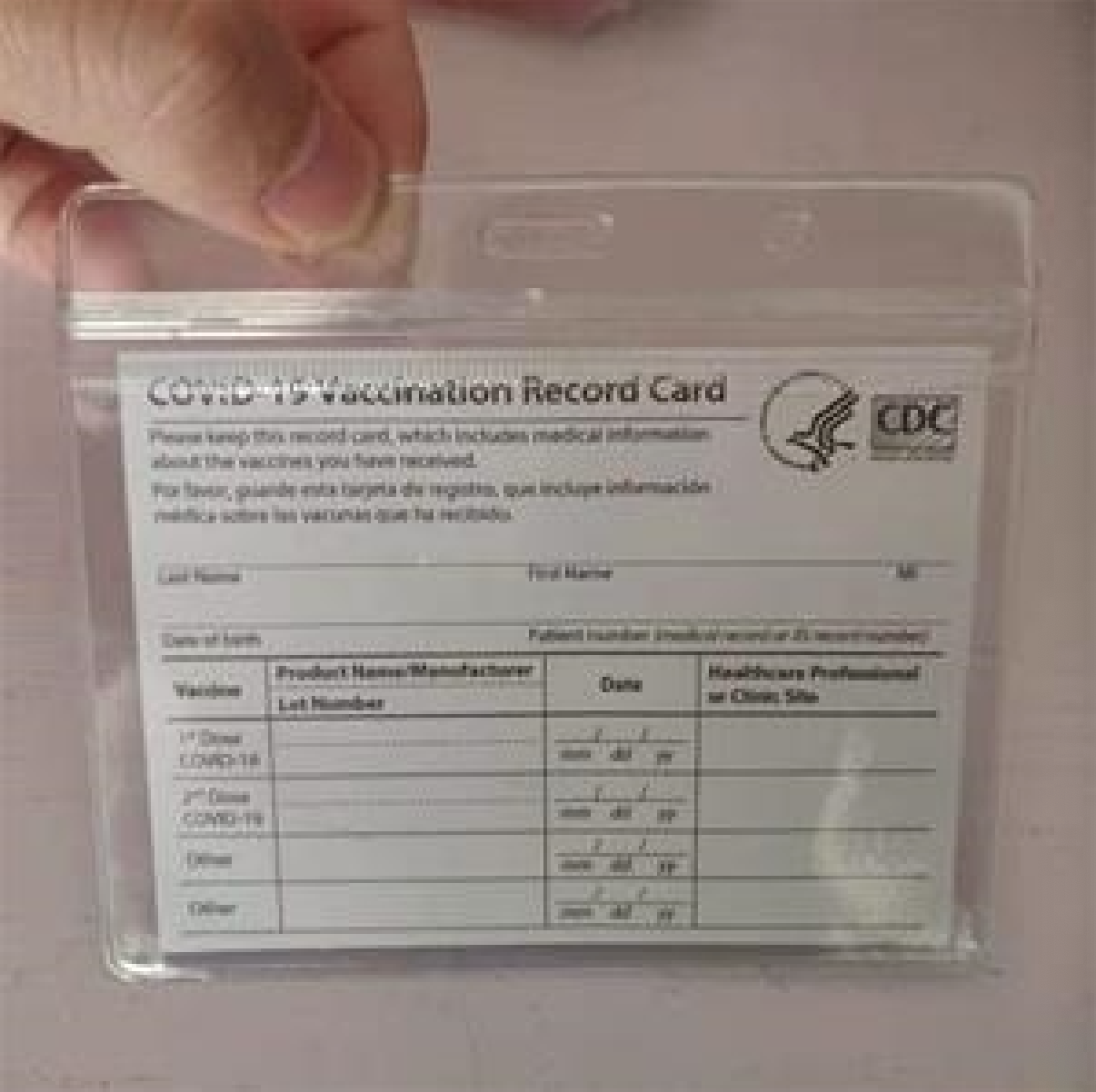 Waterproof CDC Vaccination Card Protector 4 X 3 in 3