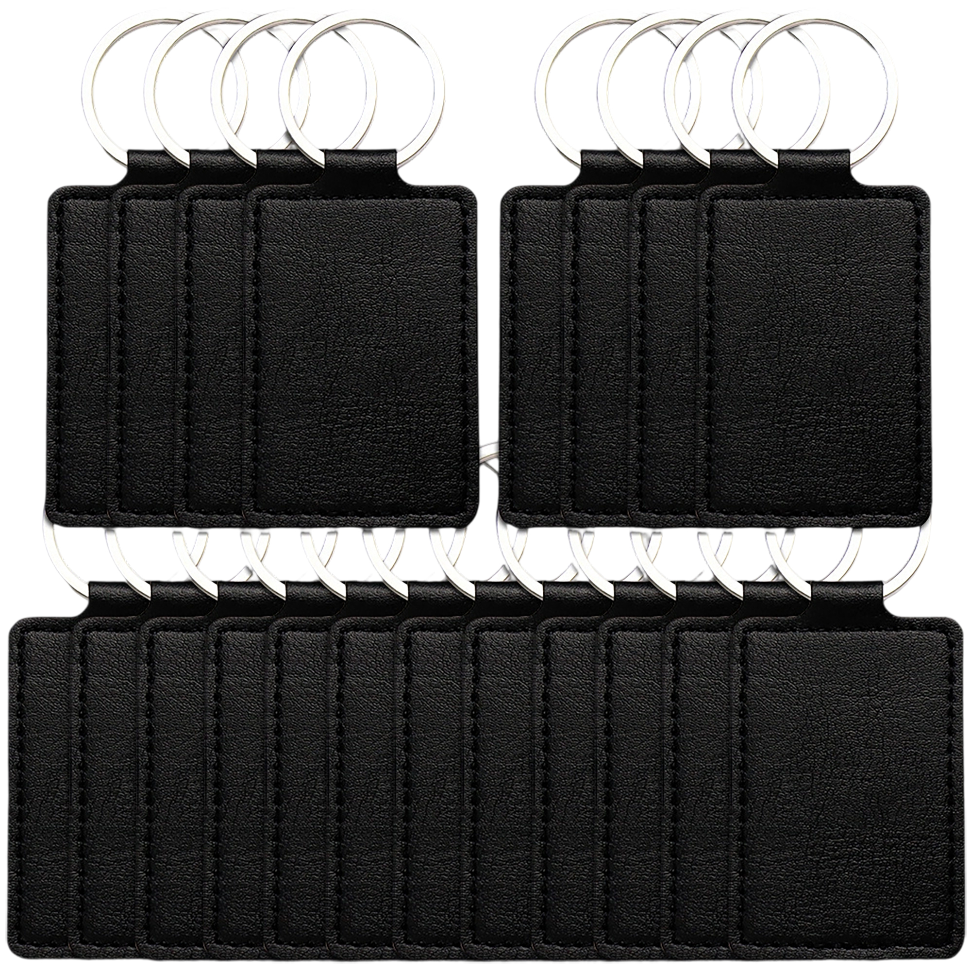 PU Leather Key Chain Ring With Laser Engraved Logo 7