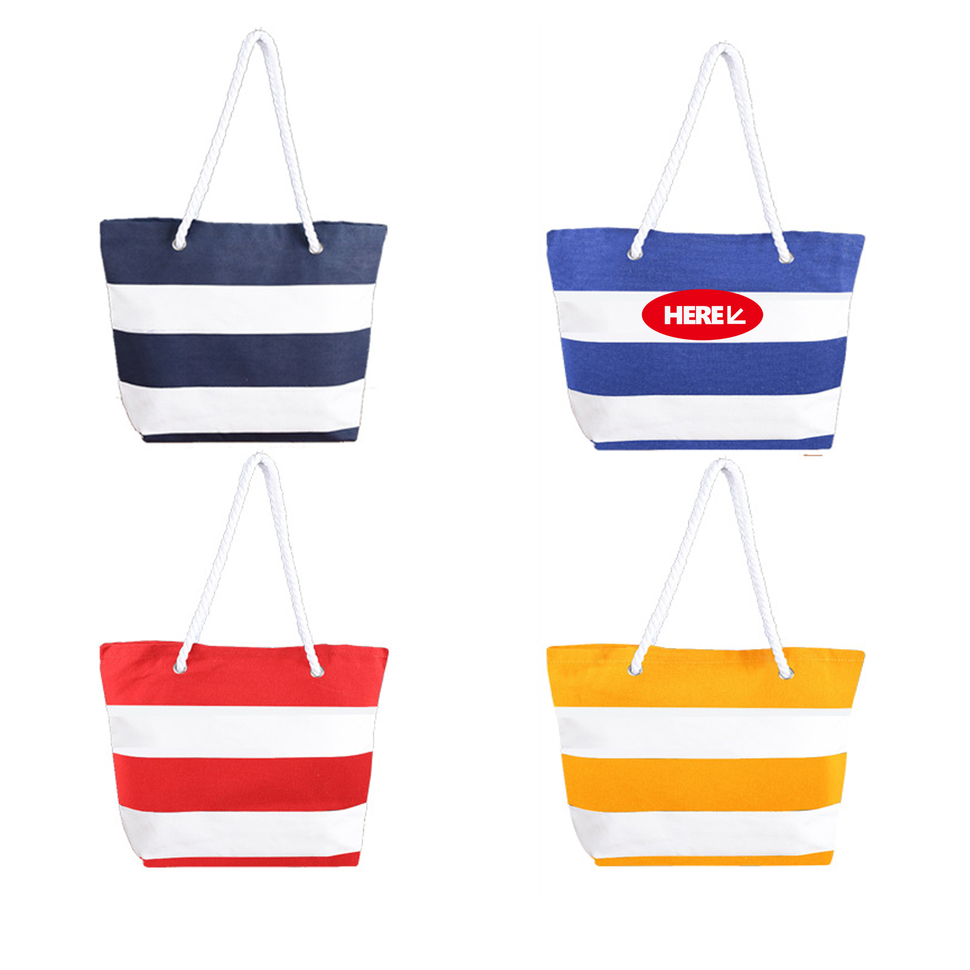 Canvas Tote Beach Bag, custom tote bag with logo imprint 2