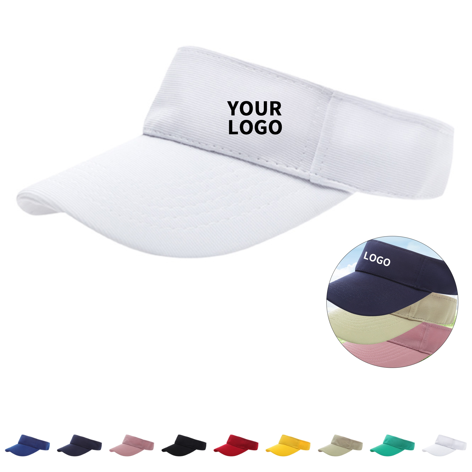Polyester Cotton Sports Visor Open Top 9