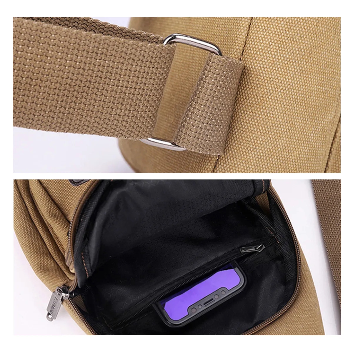 Wear and Scratch Resistant Canvas Crossbody Sling Bag 3