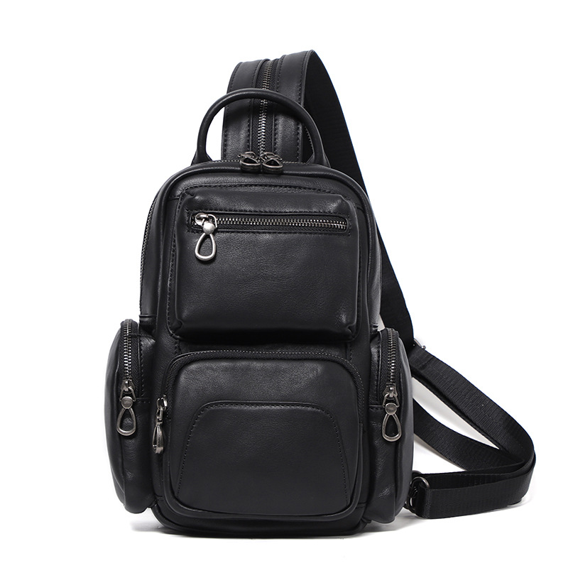 Leather Sling Bag Crossbody Motorcycle Pack 11