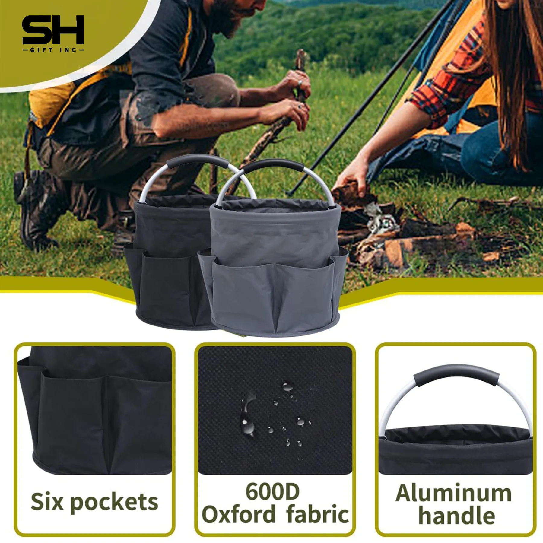 Portable Collapsible Picnic Basket with Storage Pockets 2
