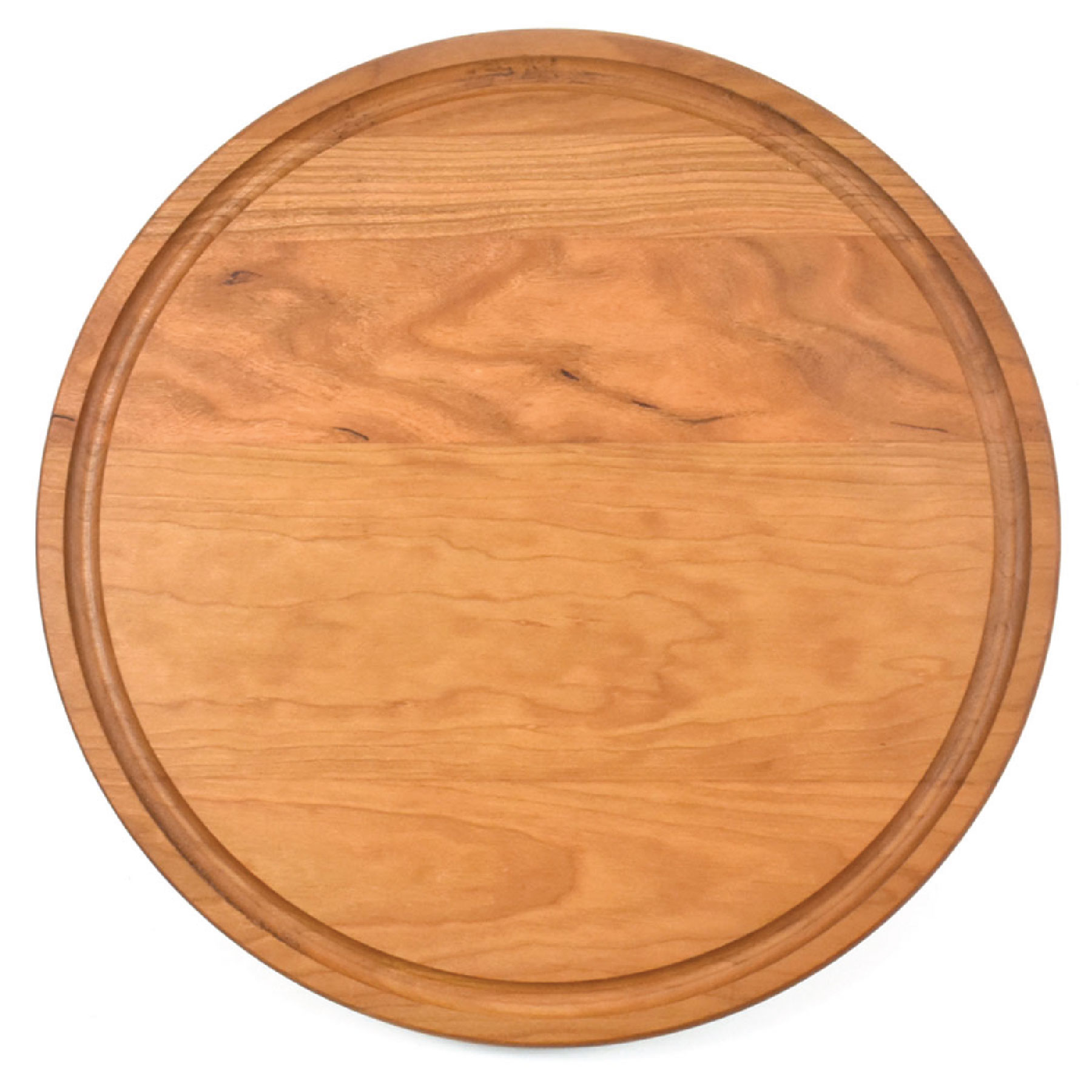 10 1/2" x 3/4" Cherry Round Cutting Board with Juice Groove 2