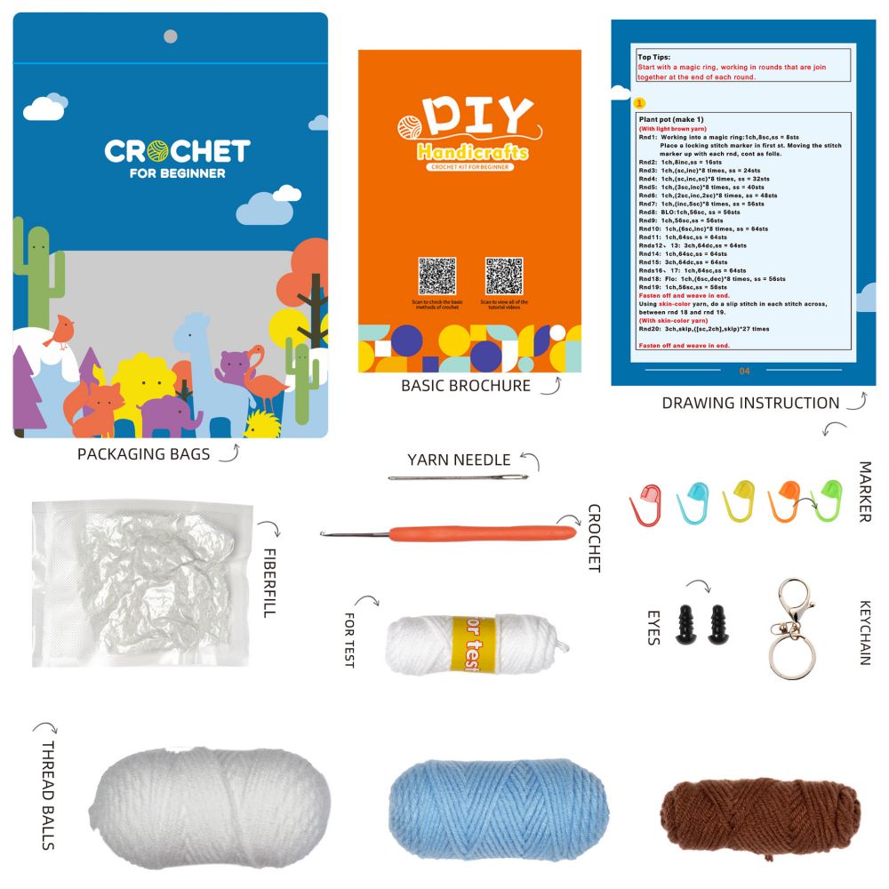 Crochet Material Package-Two Mice 3